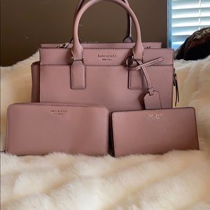 Kate Spade Dusty Peony medium satchel set